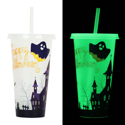 Gobelet Halloween avec paille – Gobelet créatif pour fêtes et décorations effrayantes