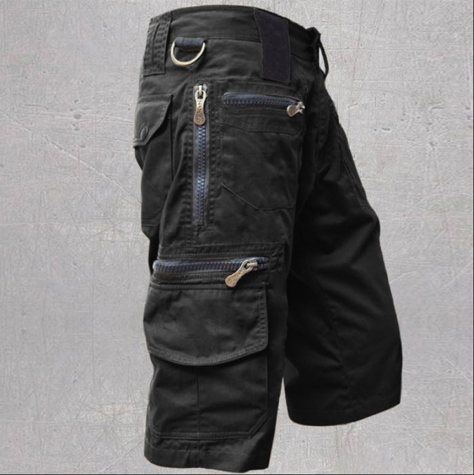 Pantaloncini cargo da uomo con tasche con cerniera – Bermuda outdoor estivi per il tempo libero