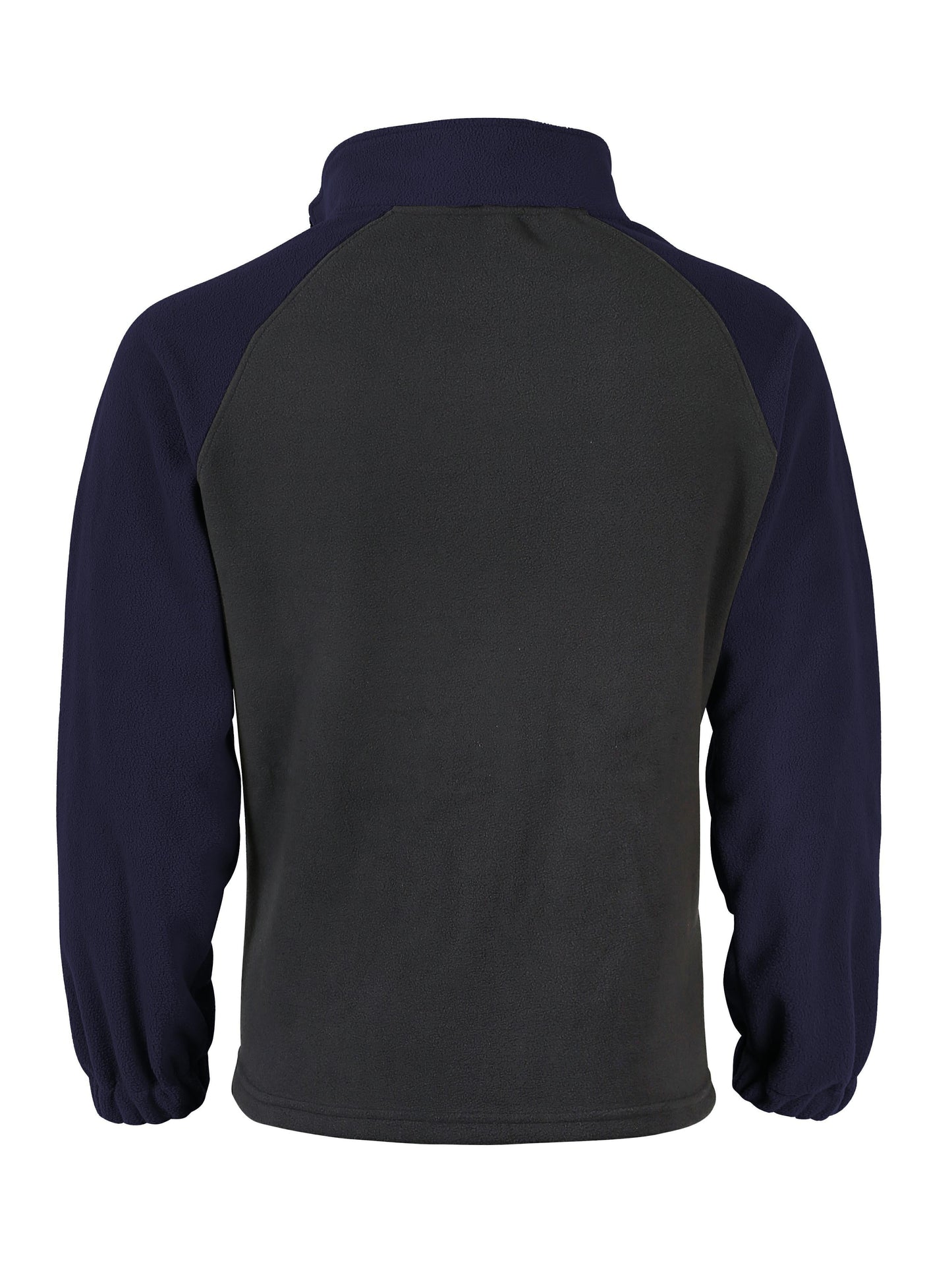 Pullover in pile da uomo, maniche raglan, chiusura a un quarto con zip, grigio scuro e marrone