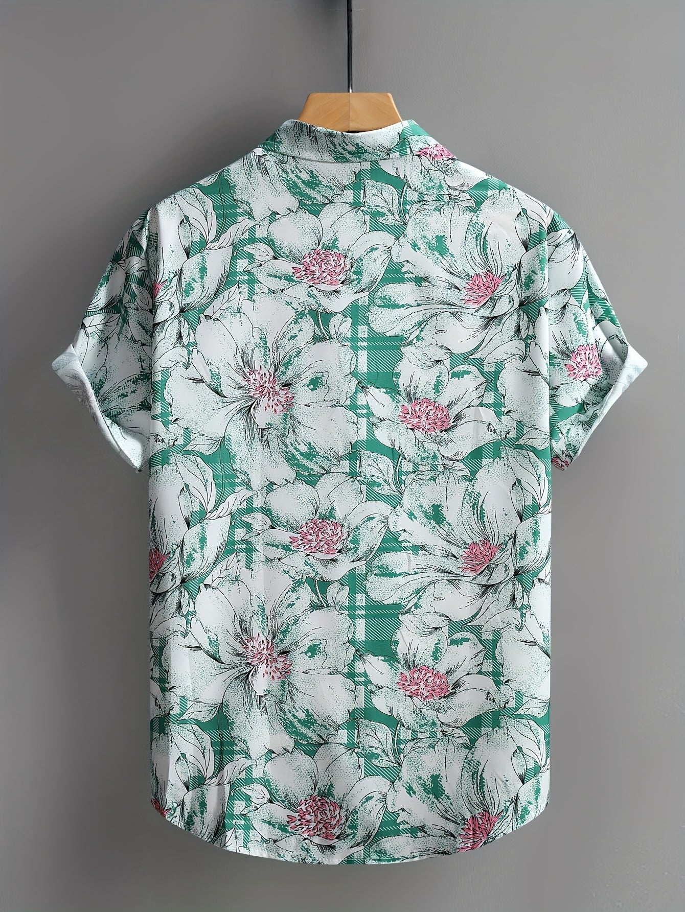 Chemise décontractée homme à manches courtes avec motif floral moderne – Chemise élégante pour resort et plage