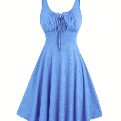 Damen Freizeit Skaterkleid mit Schnürung – Elegantes Sommerkleid für Alltag & Ausgehen