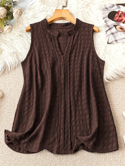 Damen Ärmellose Tunika Bluse mit V-Ausschnitt – Eleganter Freizeit-Look für Alltag und Büro
