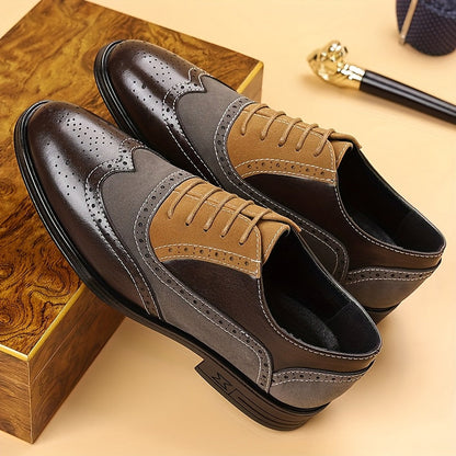 Herren Business Freizeitschuhe Klassische Brogue-Schnürschuhe für Alltag und Büro