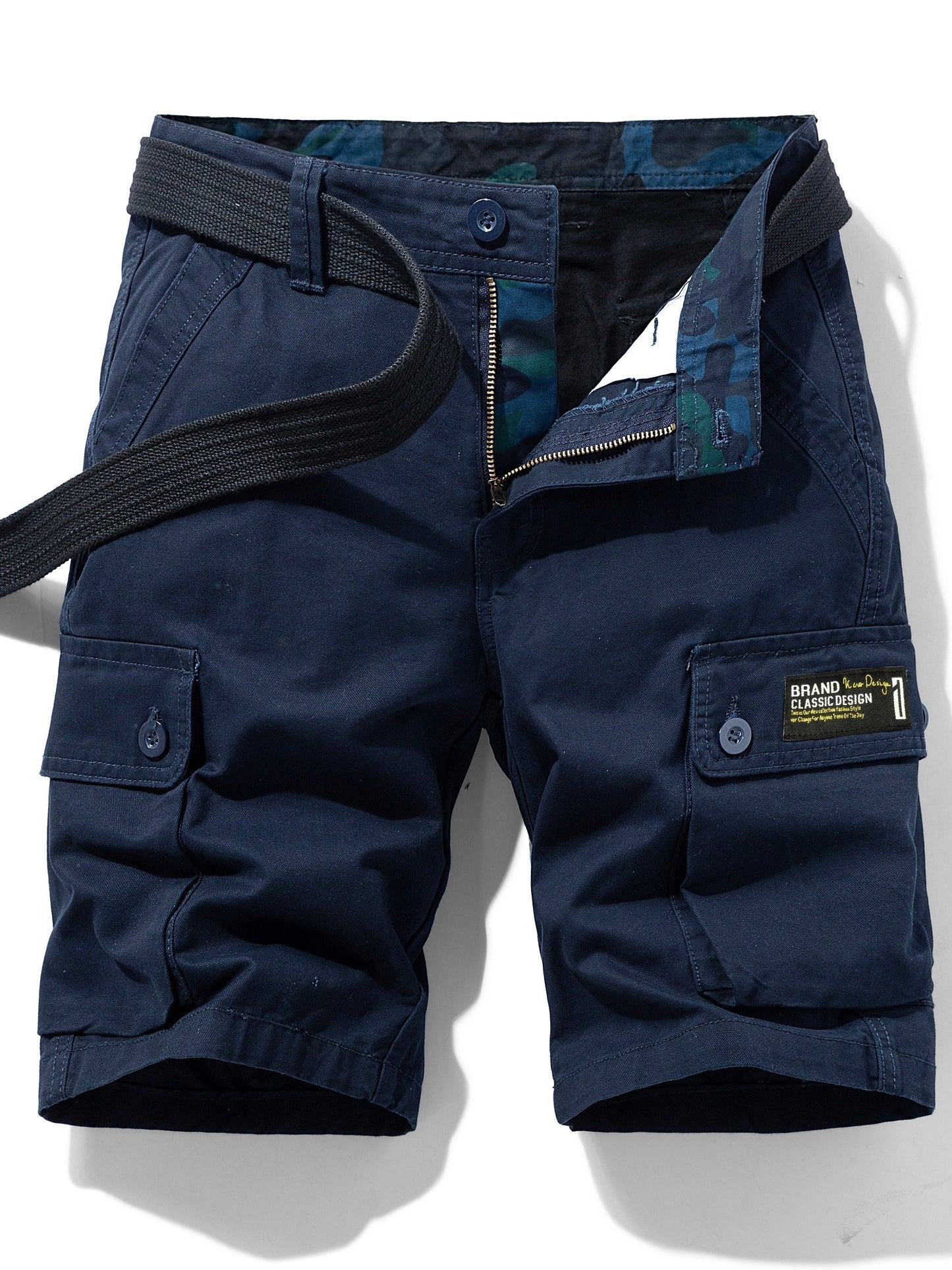 Herren Cargo-Shorts im Casual-Design mit Gürtel und Taschen – Ideal für Freizeit und Outdoor