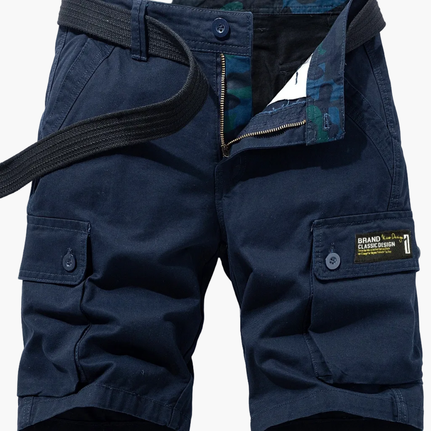 Herren Cargo-Shorts im Casual-Design mit Gürtel und Taschen – Ideal für Freizeit und Outdoor