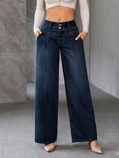 Damen High Waist Weite Jeans – Modische Flared Jeans für Freizeit & Alltag