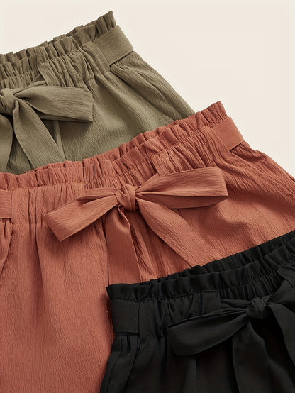 Dames zomershorts met strik – Losse pasvorm, ideaal voor strand en vrije tijd