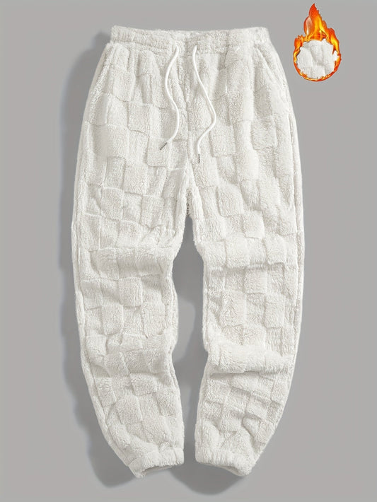 Kuschelige Jogginghose mit Karomuster, Kordelzug und weichem Fleece-Futter
