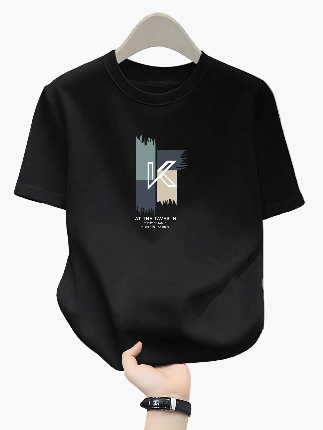 T-shirt homme avec imprimé K moderne et style streetwear décontracté