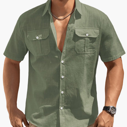 Herren Freizeit Hemd Kurzarm mit Brusttaschen – Perfekt für Sommer und Alltag