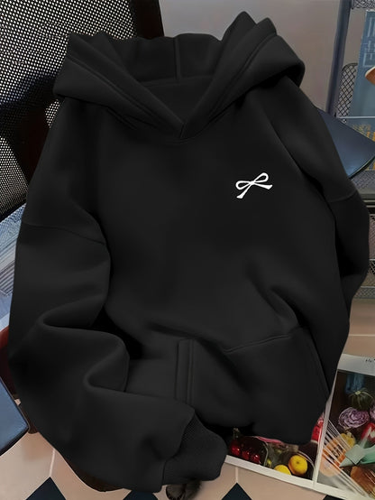Sudadera con capucha extragrande para mujer, con bordado de lazo