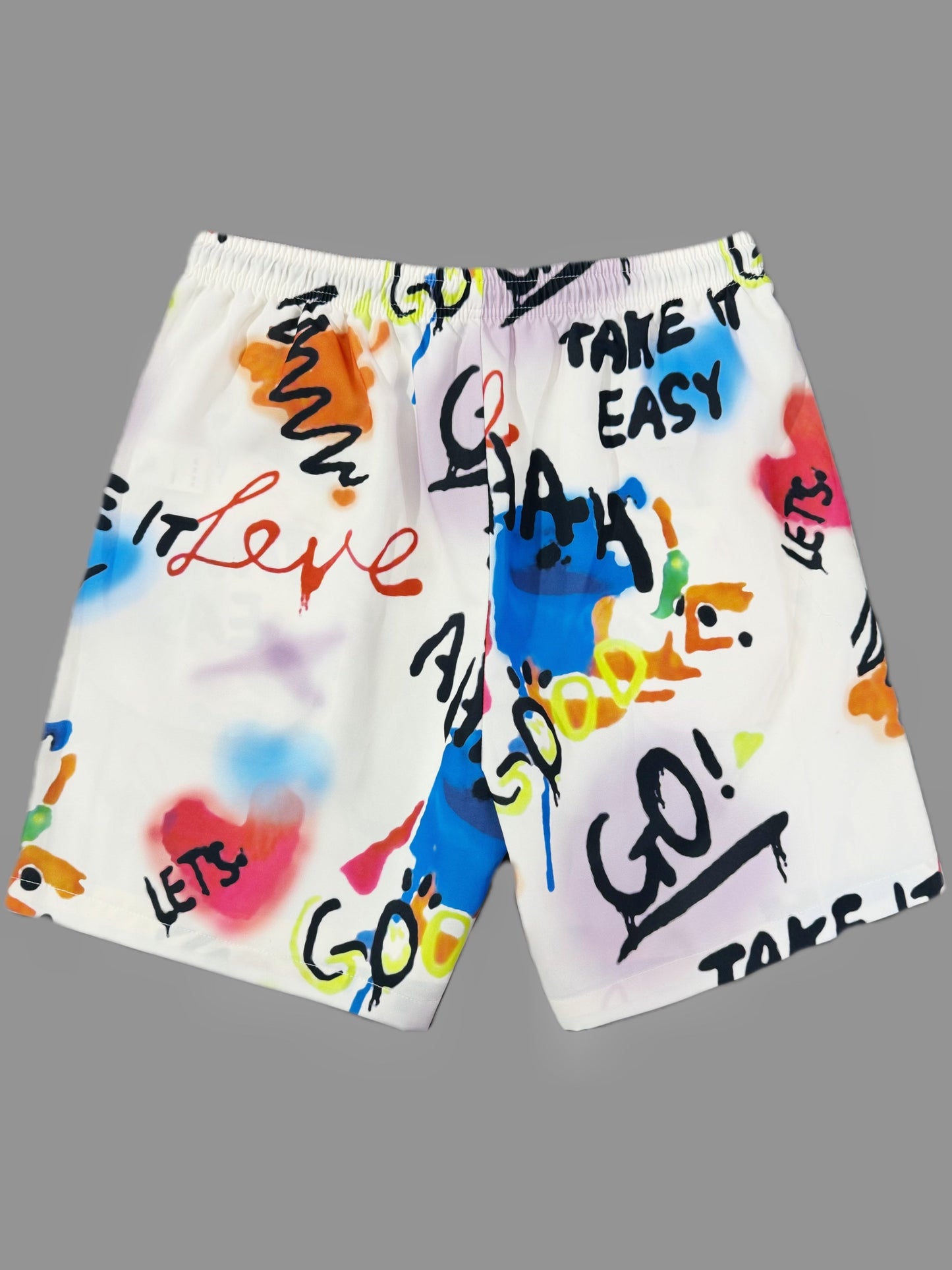 Herren Streetwear Shorts mit Graffiti-Print – Lässige Motivationsshorts für Freizeit und Sommer