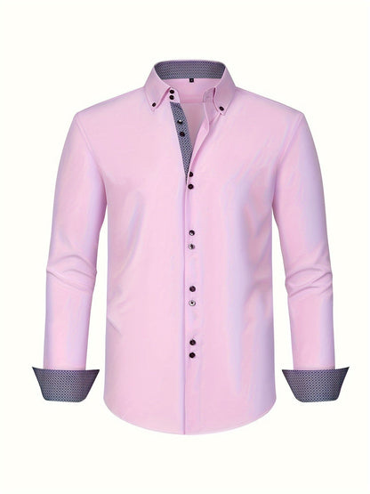 Męska koszula biznesowa casual z długim rękawem nowoczesny elegancki design