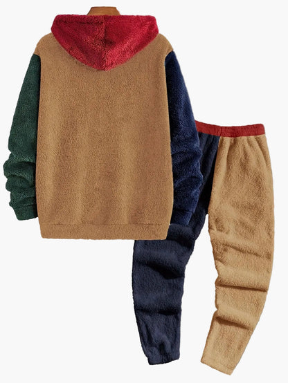 Herr Fleece Joggingset Tvådelat Set Hoodie & Joggingbyxor Fritid Sport