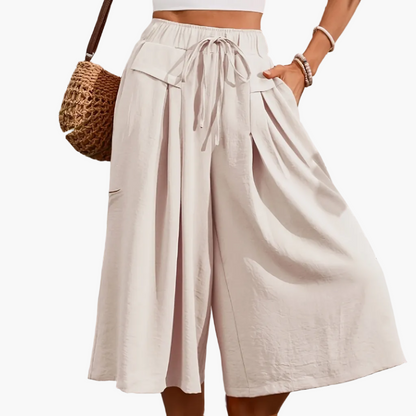 Dames Elegante Culottebroek met wijd been en nepkoord – Perfect voor de zomer
