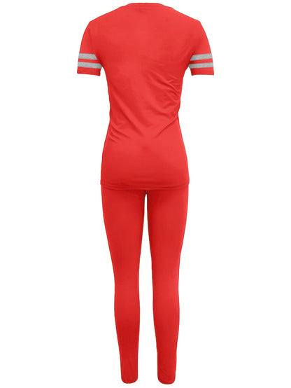 Set casual sportivo da donna – Completo con T-shirt e leggings per tutti i giorni e il tempo libero