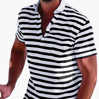 Herren Polo-Shirt mit Streifen – Maritimer Stil, Freizeit & Sommermode