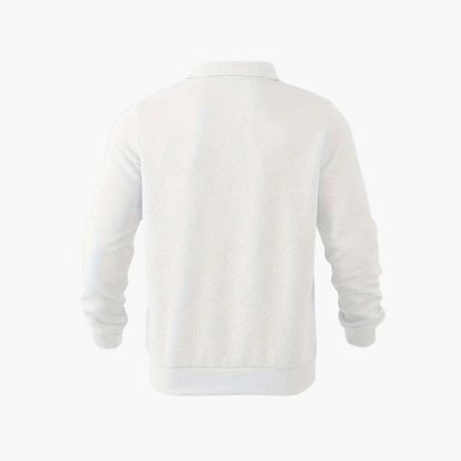 Męski sweter vintage ze wzorem geometrycznym i zamkiem błyskawicznym – idealny na co dzień i na czas wolny