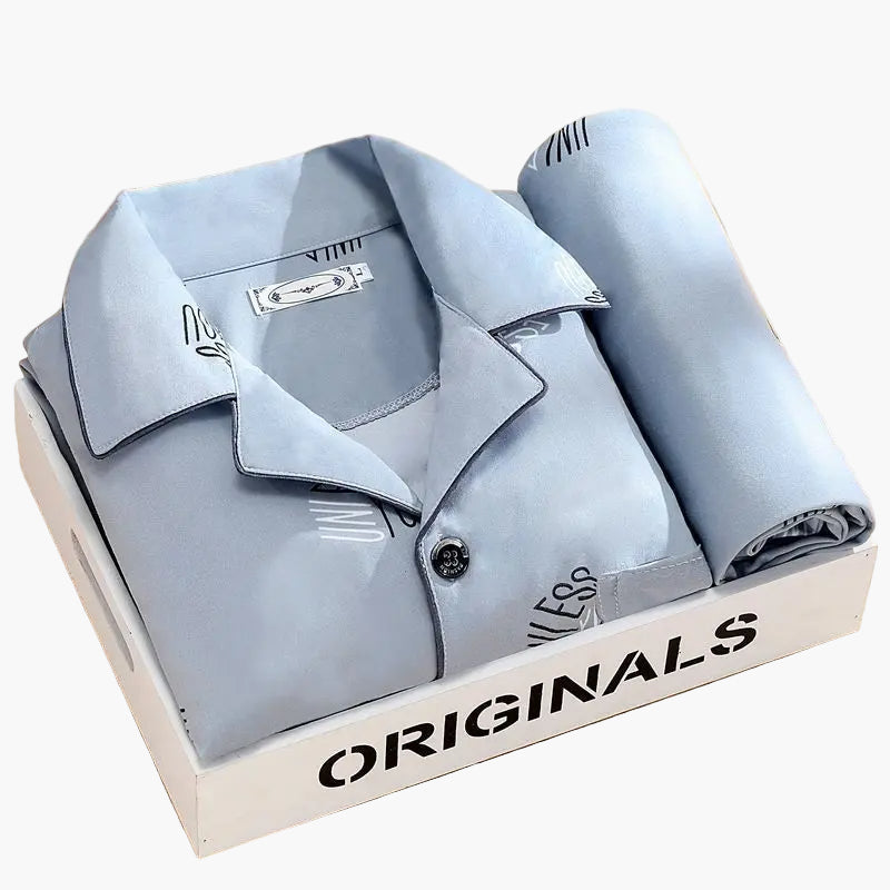 Set pigiama da uomo con stampa piume – Set elegante per tutto l’anno