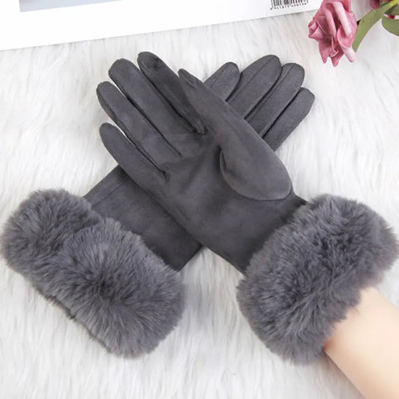 Winterhandschoenen met imitatiebont
