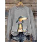 Sweater voor dames met ronde hals en lange mouwen