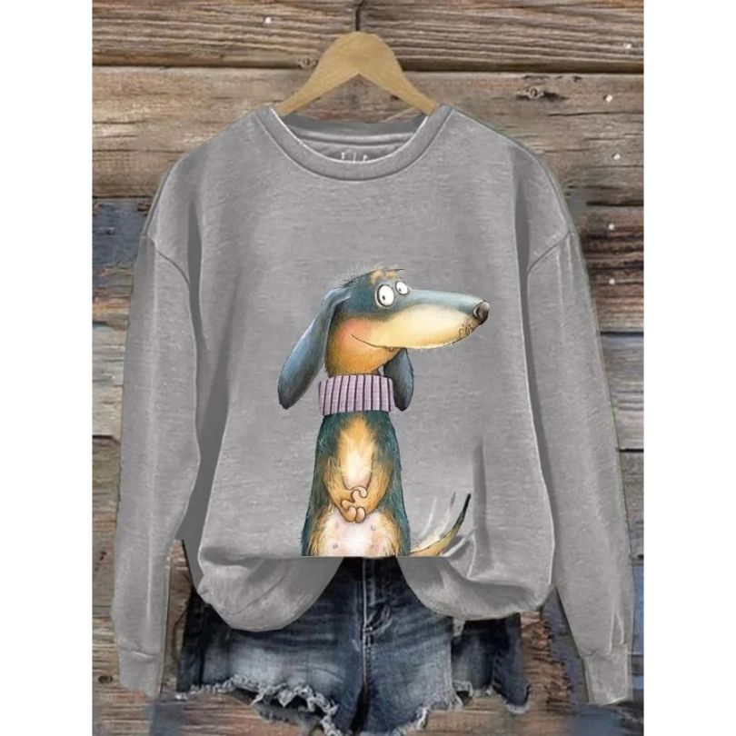 Sweater voor dames met ronde hals en lange mouwen
