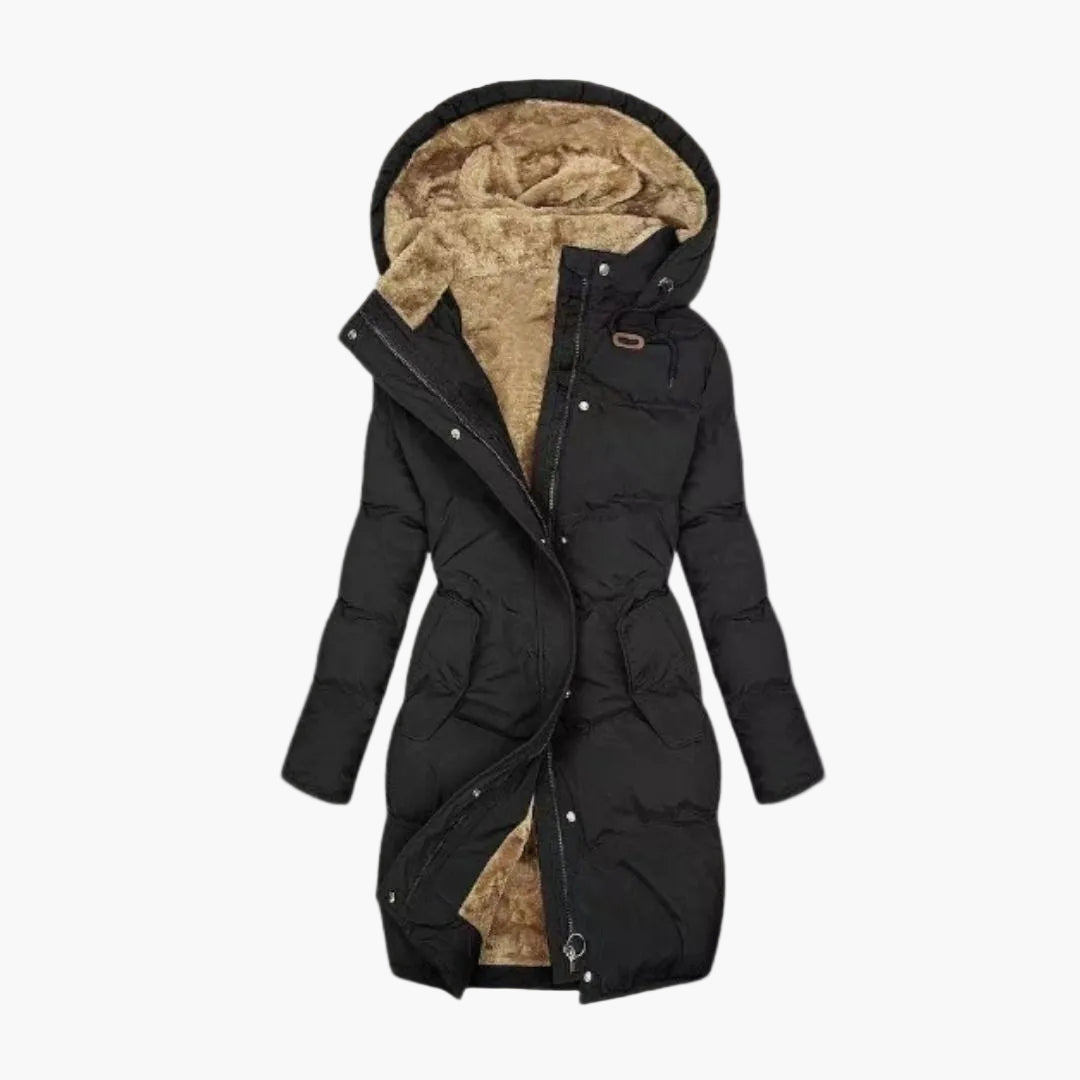 Abrigo largo de invierno para mujer con capucha – Chaqueta para exteriores y uso diario
