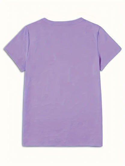 Dam T-shirt med blomsterkonst – Casual stil för vår och sommar
