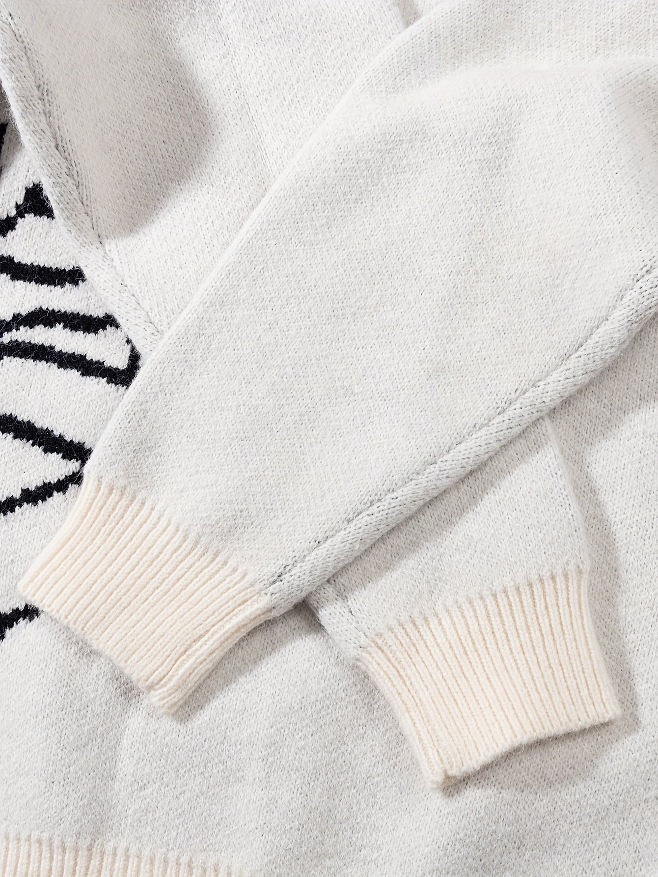 Unisex-striktrøje med stjerner og planetmotiv, rund hals