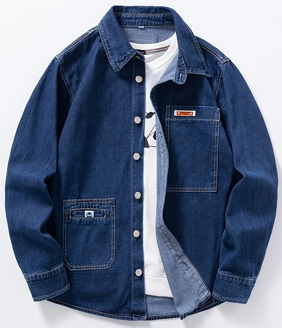 Herre Oversize Denim Skjortejakke – Afslappet Streetstyle til hverdag og fest