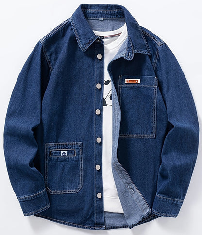 Herre Oversize Denim Skjortejakke – Afslappet Streetstyle til hverdag og fest