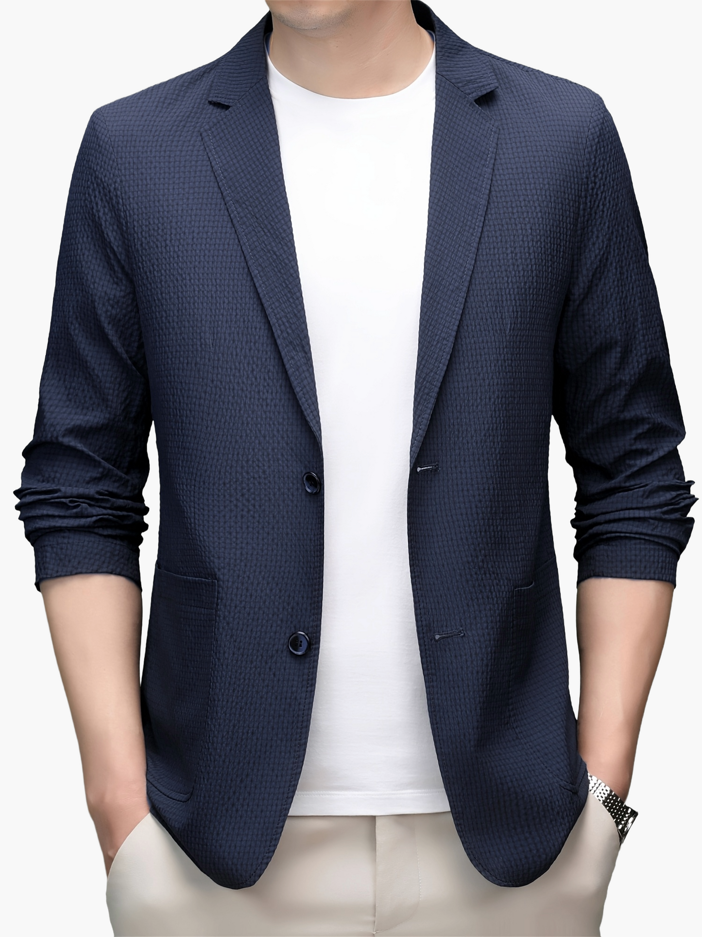 Herren lätt casual blazer – modern sommarjacka med struktur för jobb och fritid