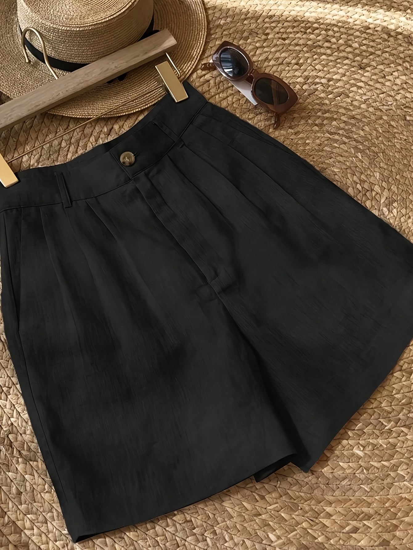 Dame vintage shorts med høj talje til sommer – stilfulde fritidsshorts med lommer