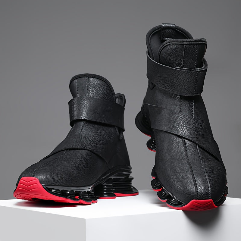 Herren High-Top-Schuh mit Klettverschluss und profilierter Sohle