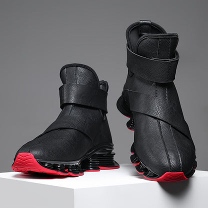 Herren High-Top-Schuh mit Klettverschluss und profilierter Sohle