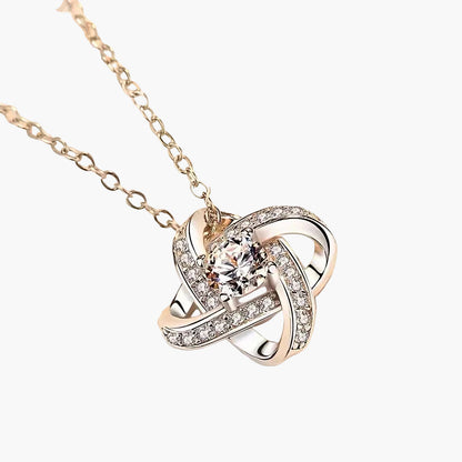 Damen Schmuckset – Elegante Halskette mit Liebesknoten und Geschenkbox – Perfekte Geschenkidee für Mama zum Muttertag