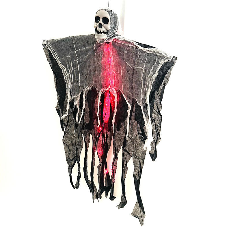 Fantasma appeso di Halloween con luci LED – Decorazione spaventosa per feste di Halloween e esterni