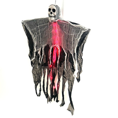 Fantasma appeso di Halloween con luci LED – Decorazione spaventosa per feste di Halloween e esterni