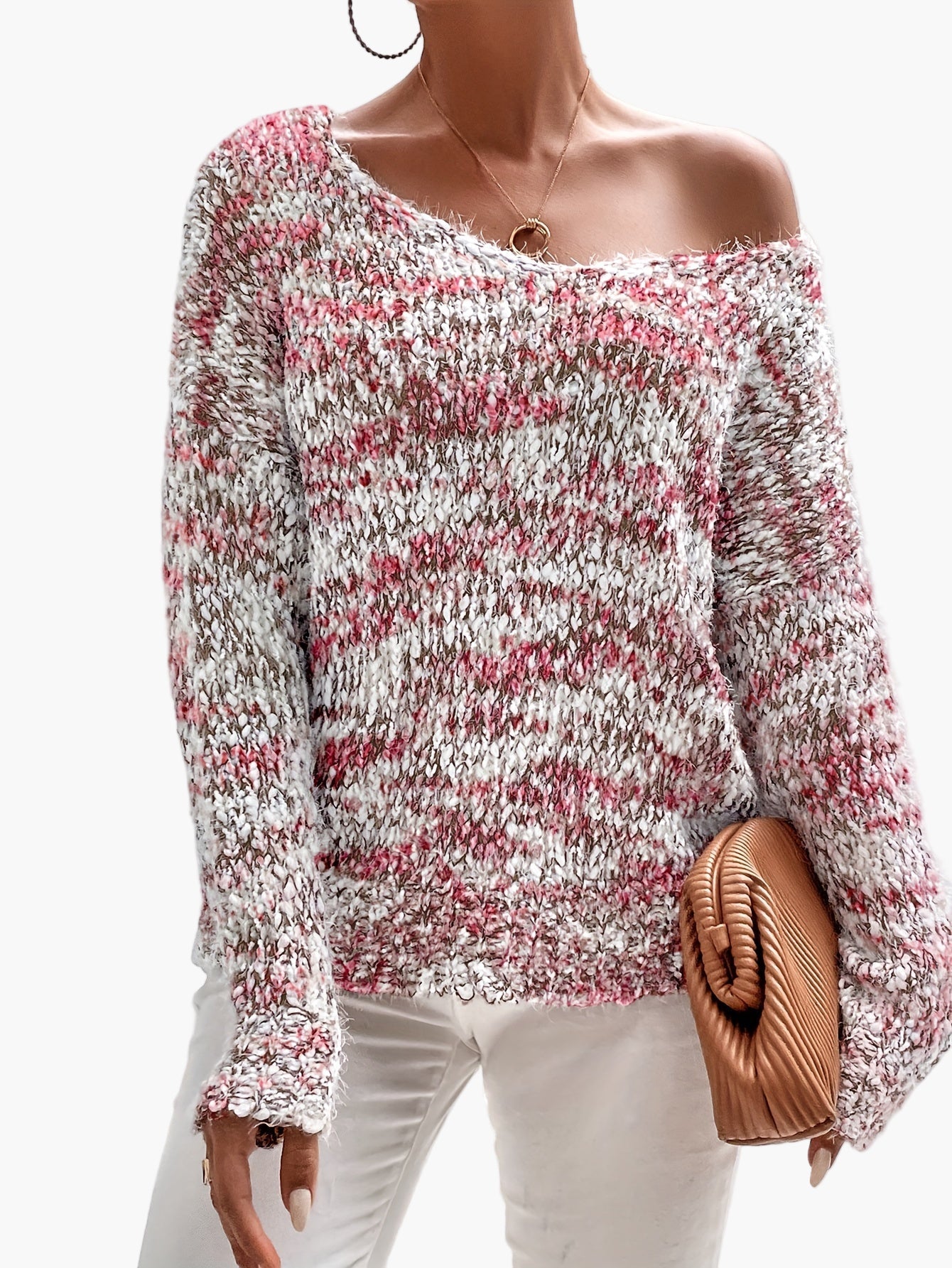 Jersey de mujer en estilo casual holgado – Jersey de punto moderno para el día a día y tiempo libre