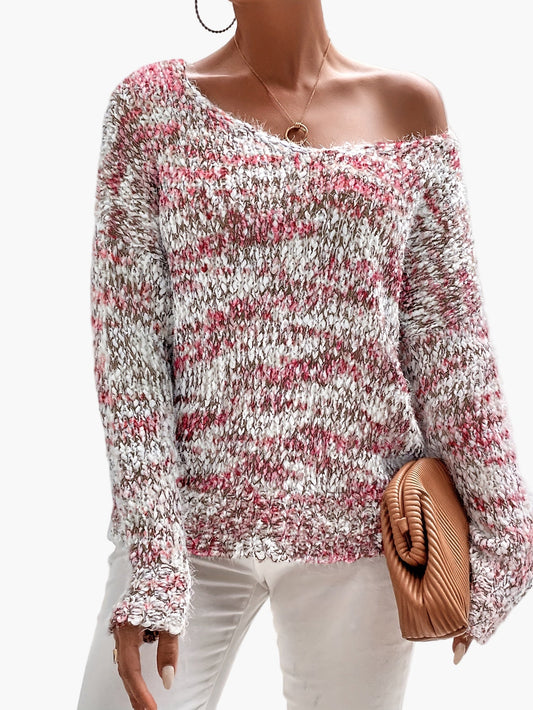 Damski sweter w luźnym stylu casual – modny sweter dzianinowy na co dzień i na czas wolny