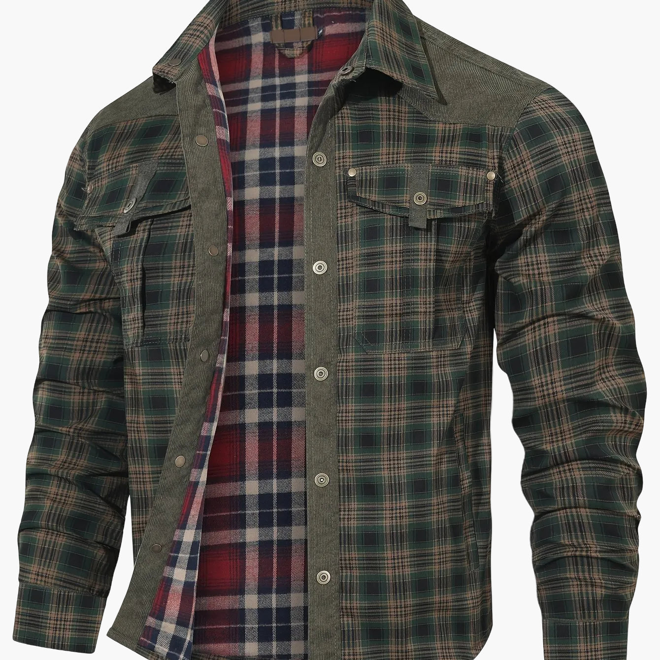Herren Outdoor-Freizeitjacke im Karo-Look – Lässiger Stil für Alltag und Abenteuer