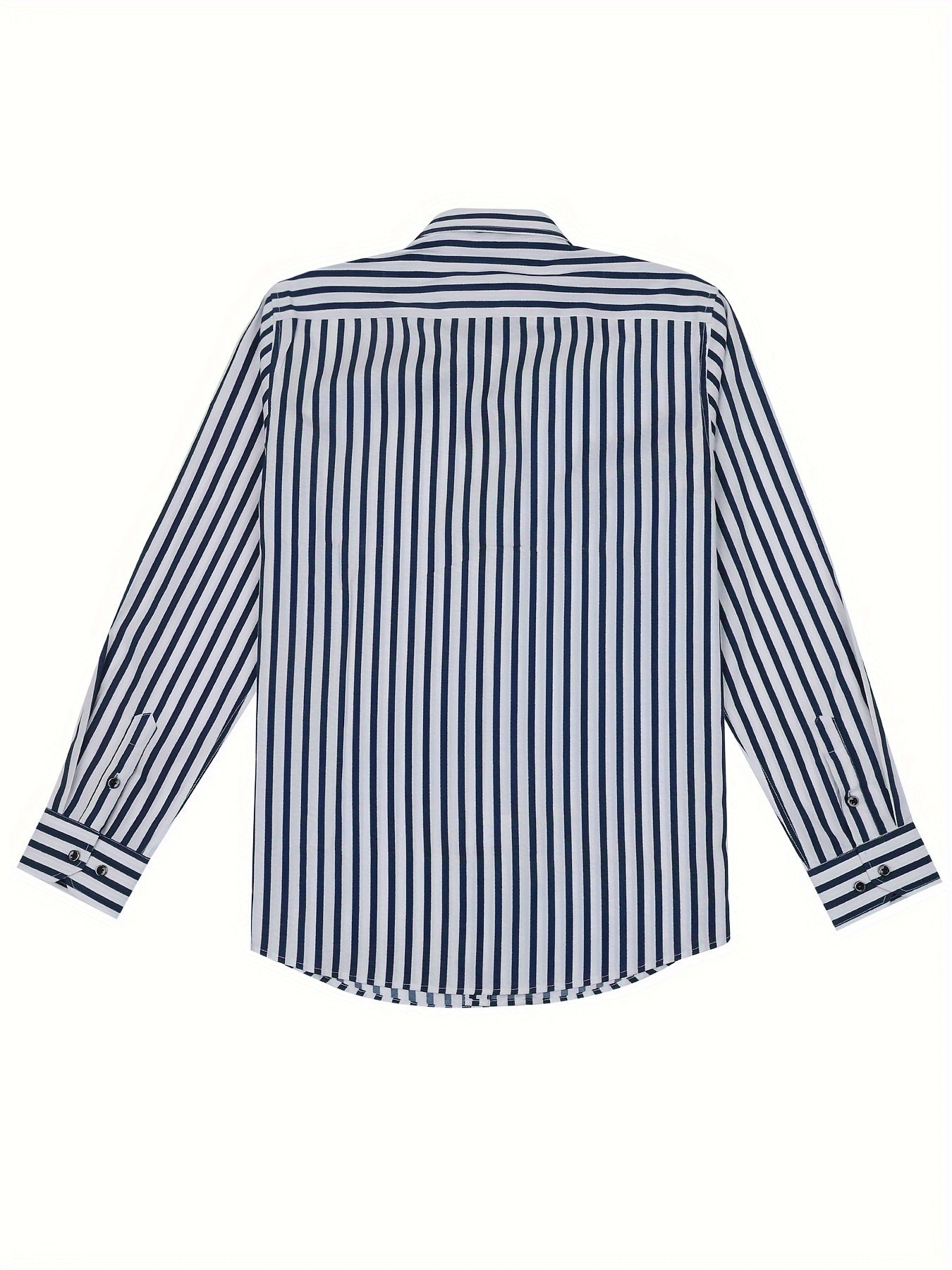 Chemise décontractée homme slim fit à rayures avec patte de boutonnage – Parfaite pour le quotidien et les sorties