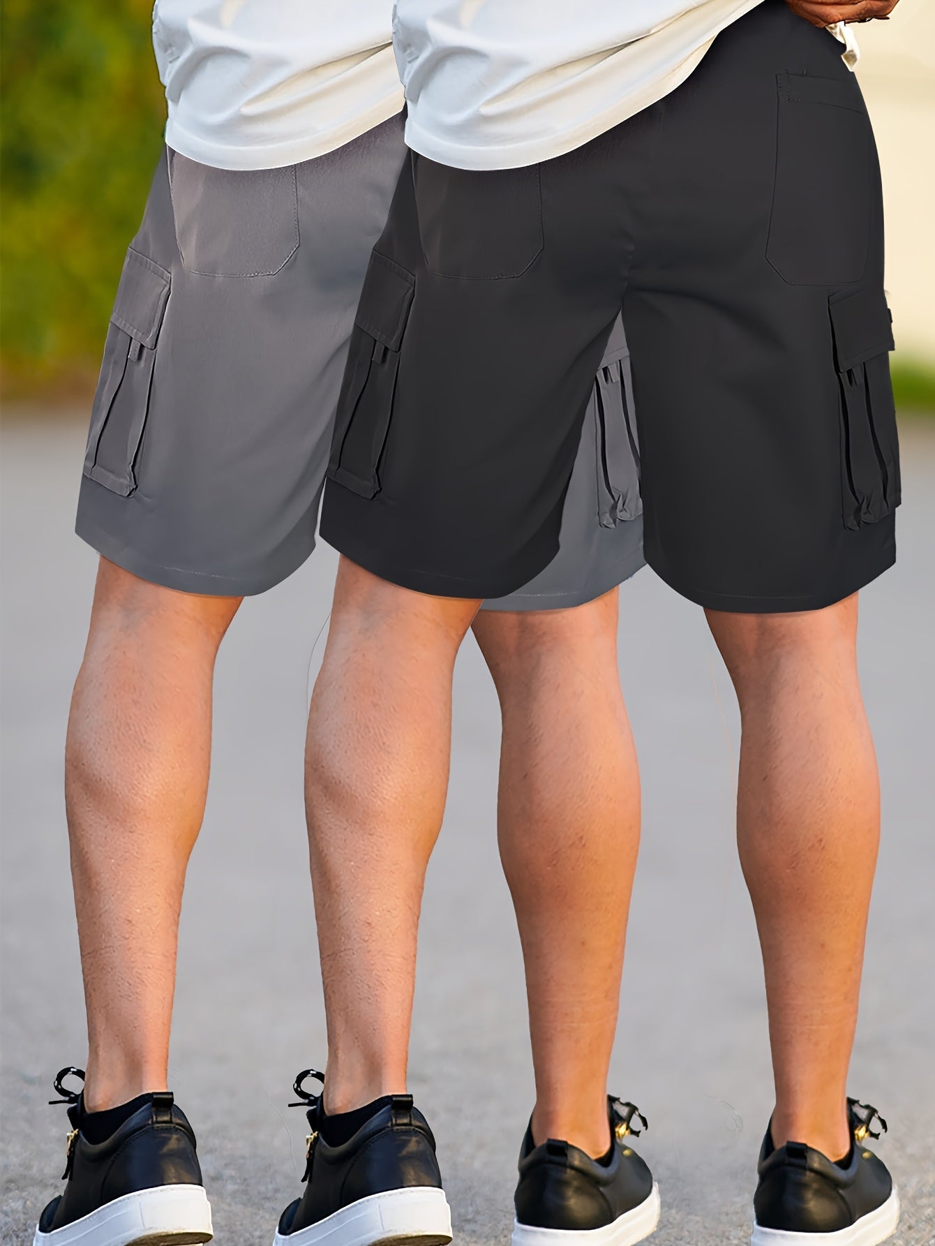 Heren Cargo Shorts 2-pack – Vrije tijd & Outdoor, Comfortabele cargoshorts met zakken, Regular Fit