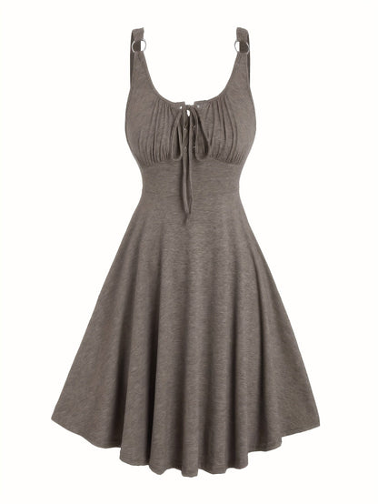 Damen Freizeit Skaterkleid mit Schnürung – Elegantes Sommerkleid für Alltag & Ausgehen