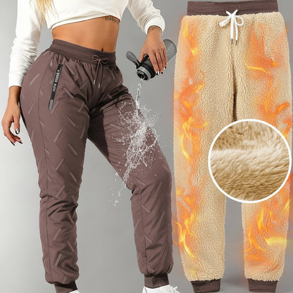 Pantaloni da jogging invernali da donna, imbottiti e idrorepellenti, per sport e tempo libero