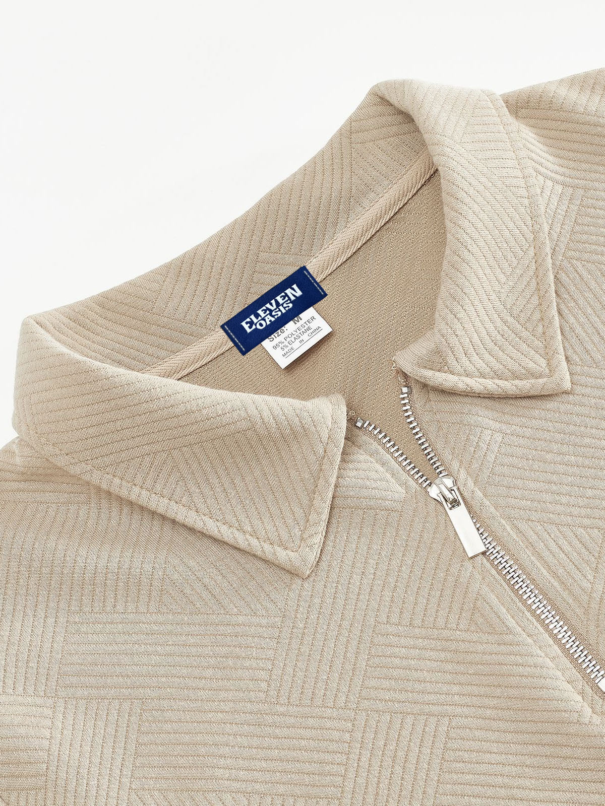 Herre pullover med halvlukning og moderne strukturmønster – Smart casual og kontor