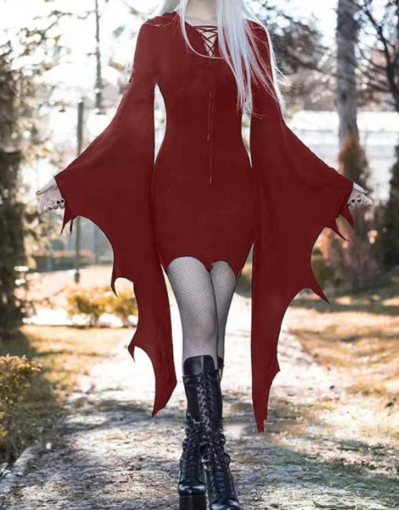Dame Halloween Kostume Kjole – Gotisk Heks Vampyr Stil til Fest & Cosplay