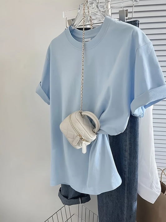 Damen Basic Oversize T-Shirt im minimalistischen Stil – Lässig & Vielseitig für Alltag und Freizeit