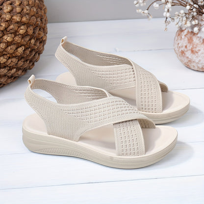 Sandalias slingback cómodas para mujer con tiras cruzadas para uso diario y tiempo libre