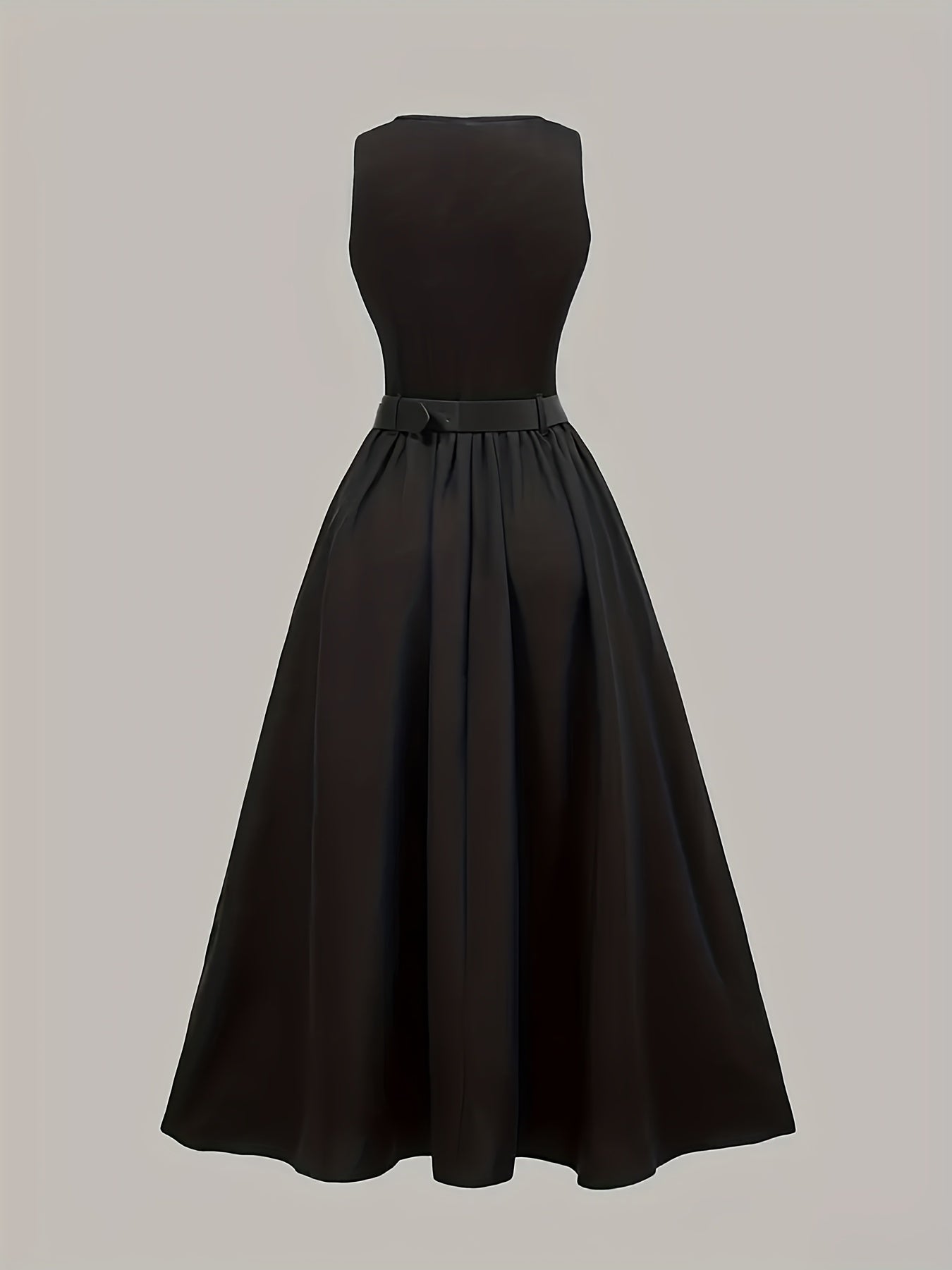 Vestido de noche elegante para mujer con cinturón, sin mangas, estilo vestido de gala, perfecto para fiestas y celebraciones